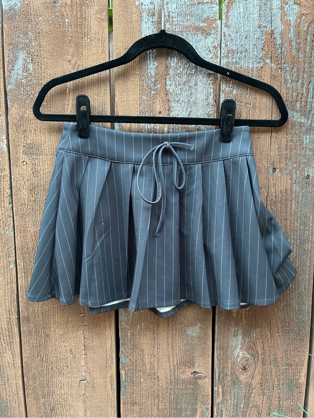 Sincerely Jules Gray Pinstripe Circle Skirt